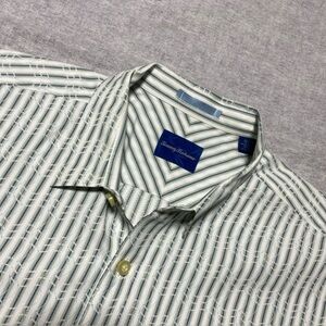 Tommy Bahama Shirt Mens Extra Large Green Silk Blend Resort‎ Coastal Tropical XL
